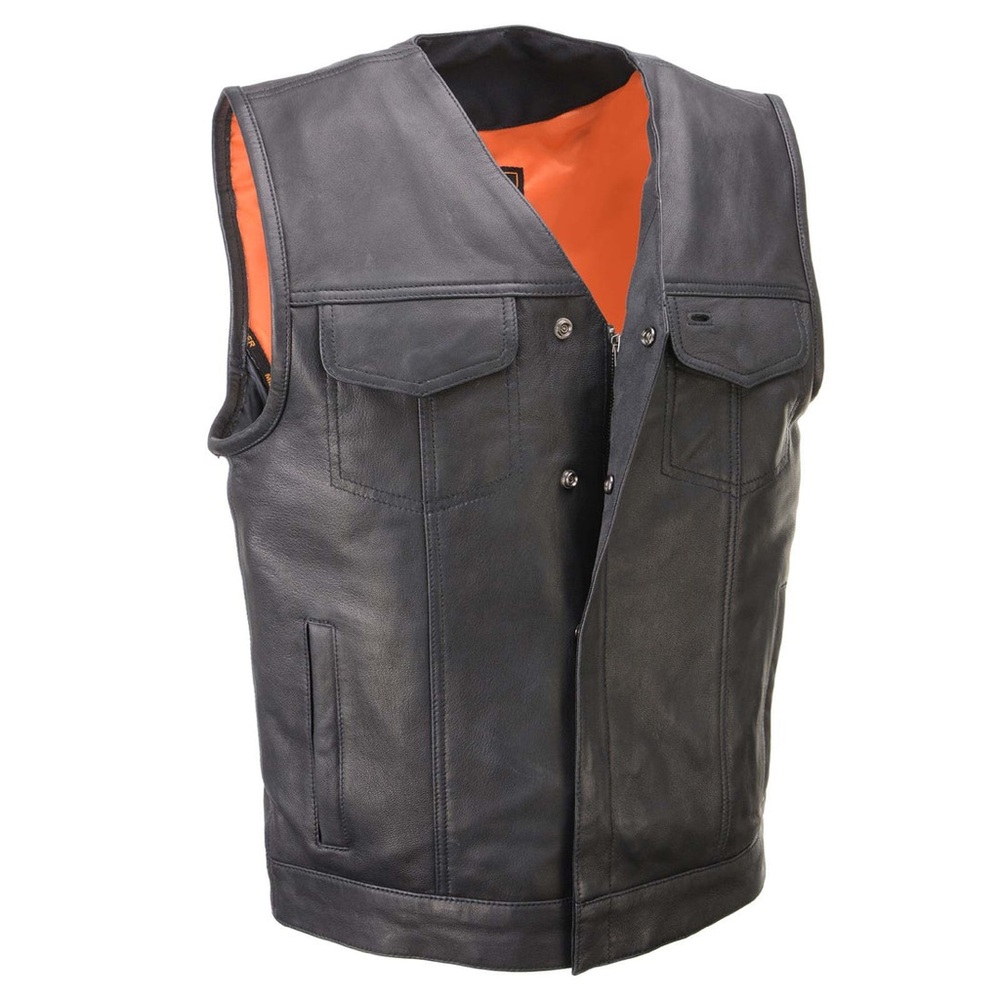 Milwaukee Leather Men's Pursuit Black Premium Goat Leather Vest M